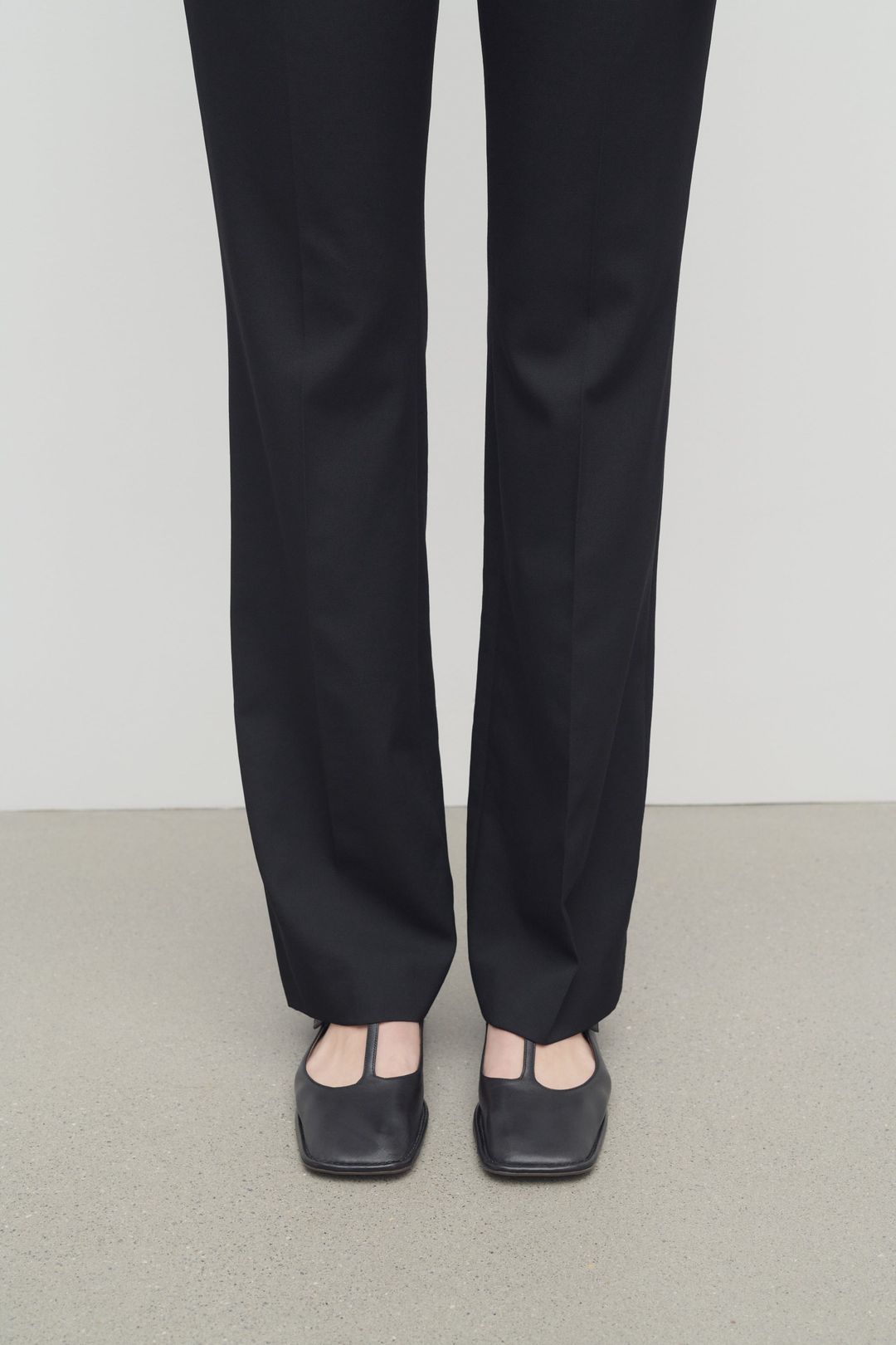 Square T-Strap Flat in Leather #4