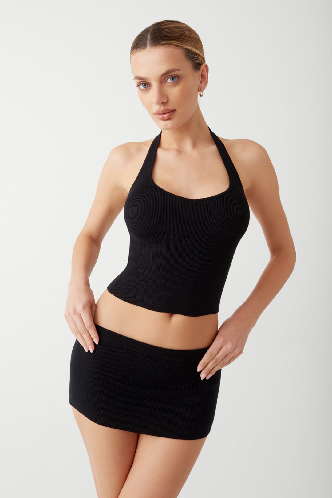 Marialla Knit Halter Top - Black