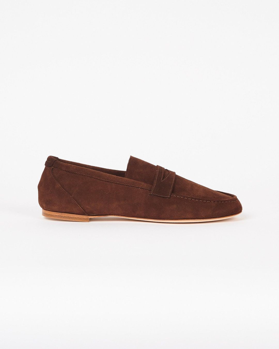 The Penny Loafer in Chocolate Suede #4