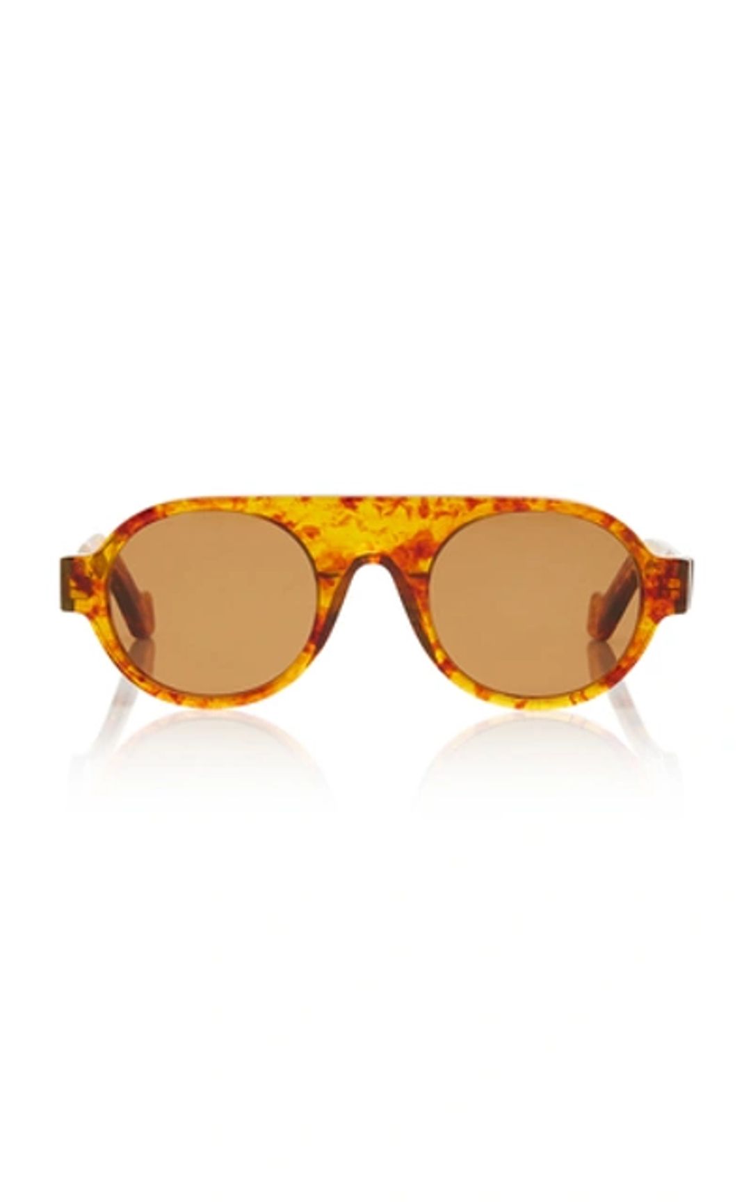 Aviator-style Tortoiseshell Acetate Sunglasses In Brown Lw40020f 50Mm
