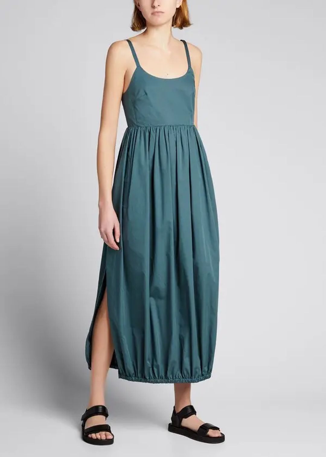 eco poplin low-back balloon dress
