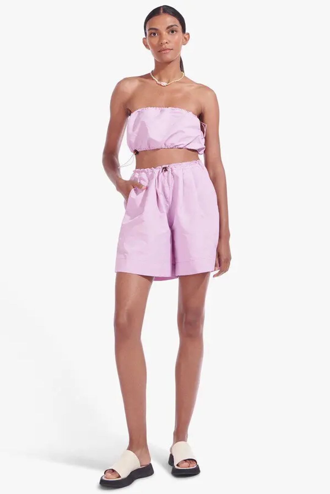 STAUD Coconut Shorts