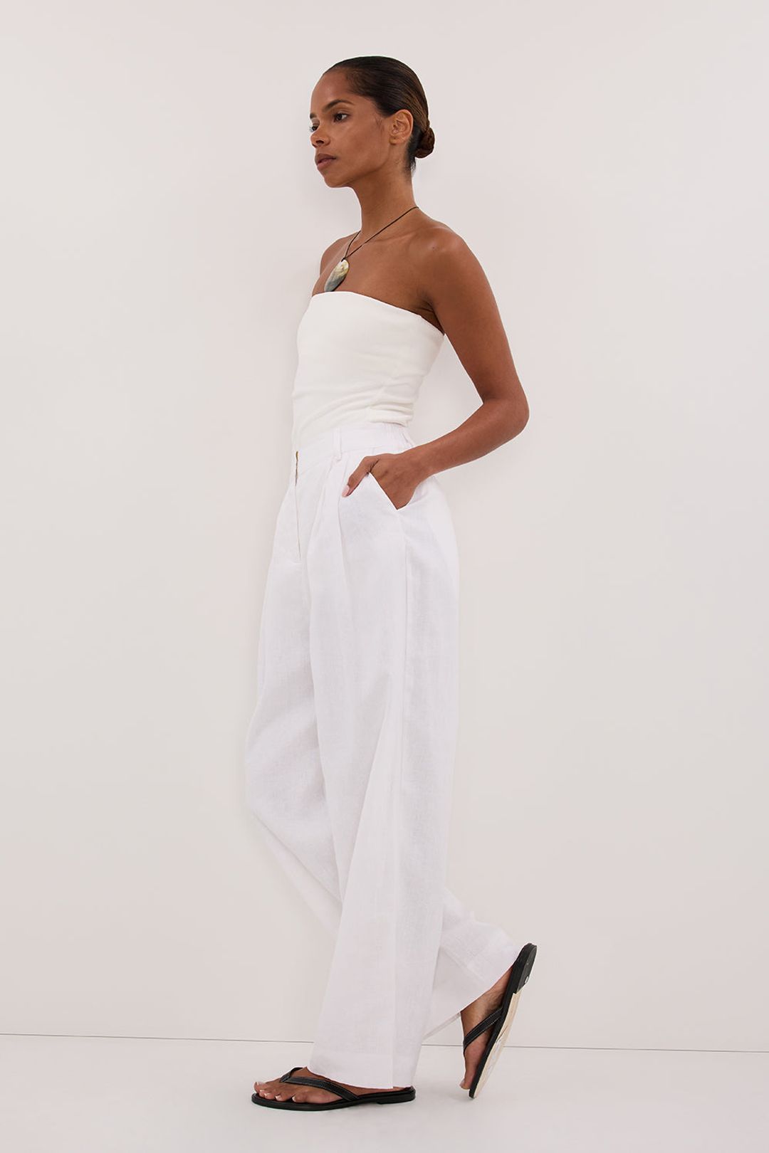 FRAN WHITE LINEN PANT #7