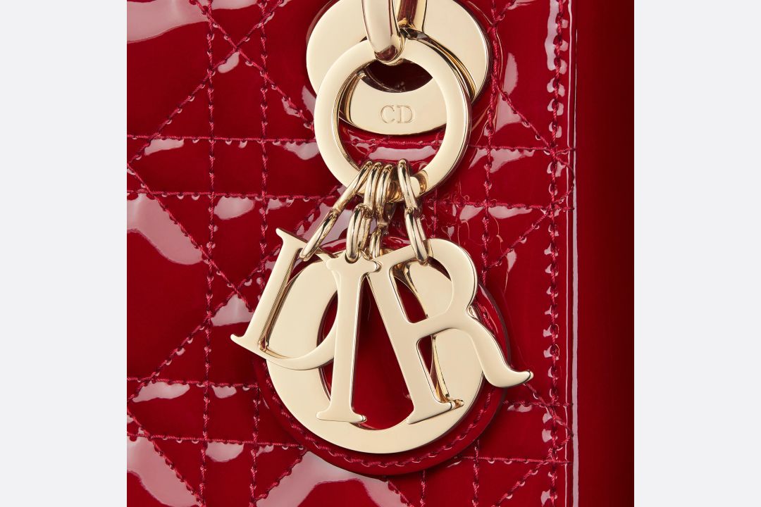 Mini Lady Dior Bag Cherry Red Patent Cannage Calfskin #7