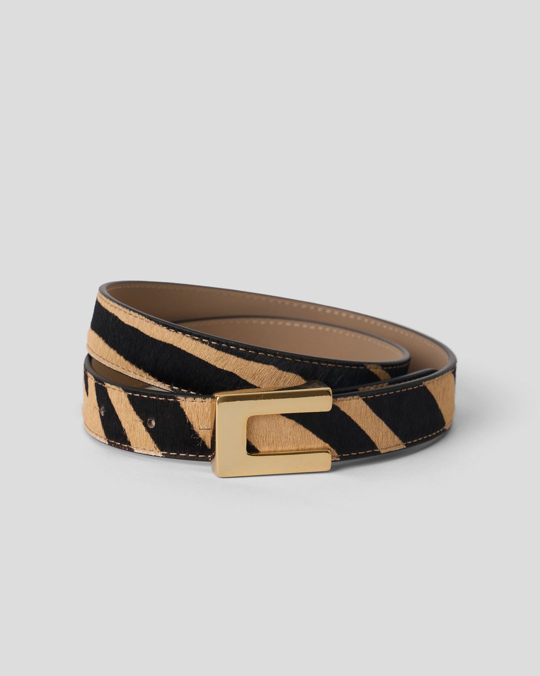 NATE CALF-HAIR LEATHER BELT #3