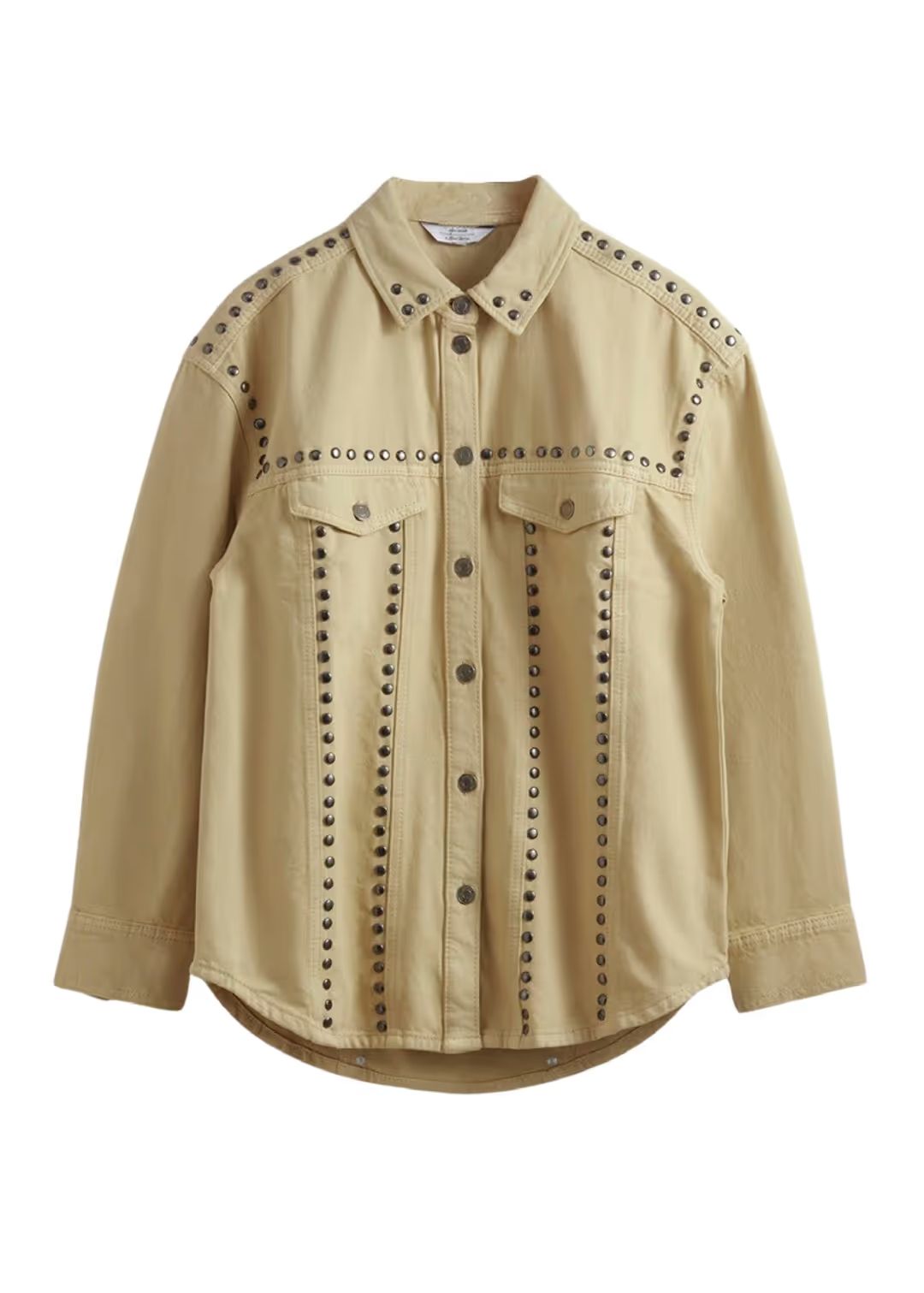Studded Shirt in Beige