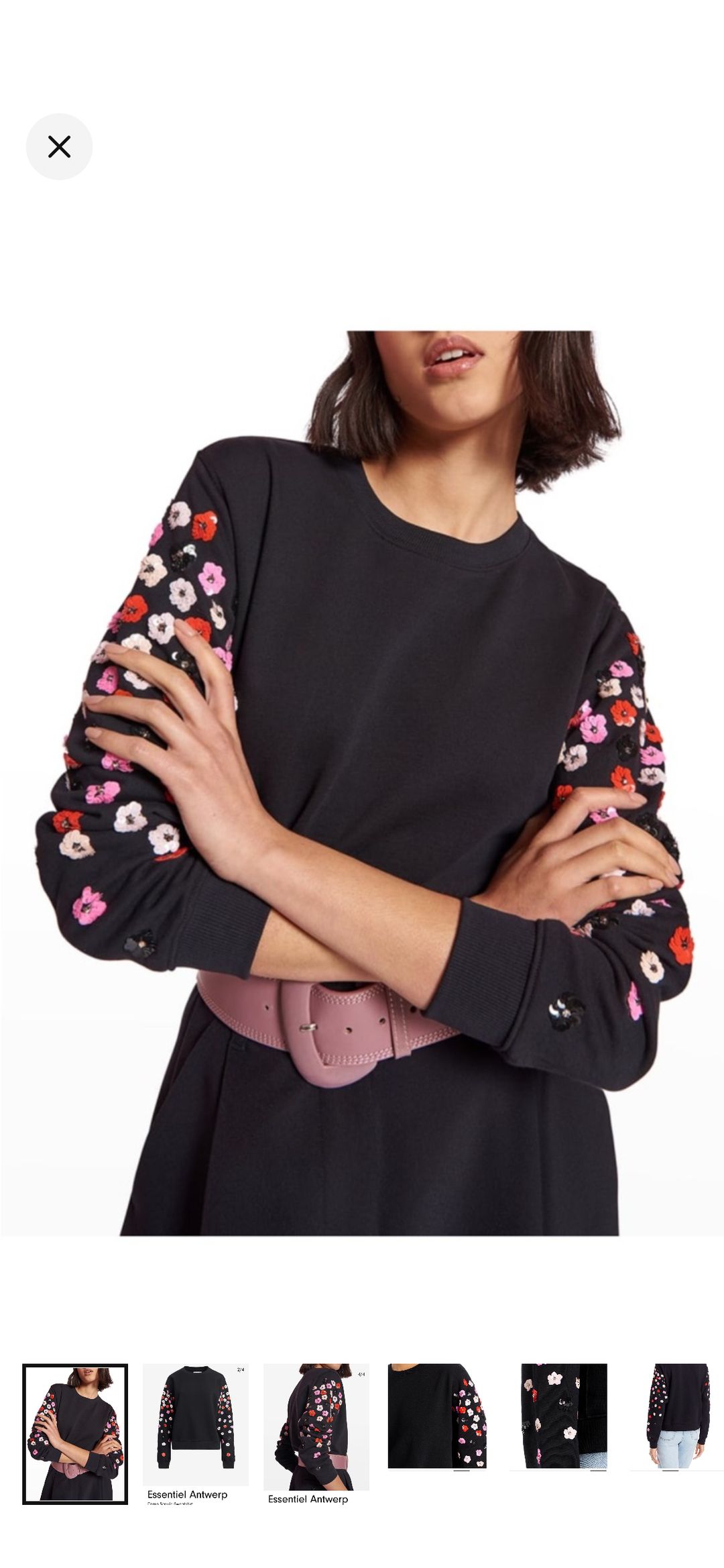 Camp sequin sweatshirt embellished with sequin flowers