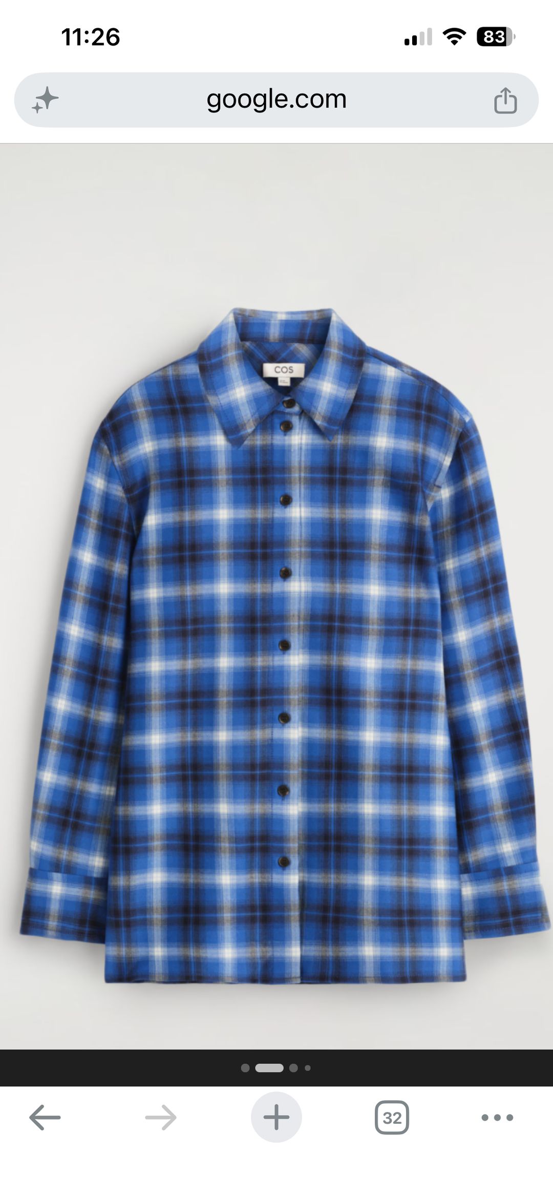 Cos blue plaid shirt