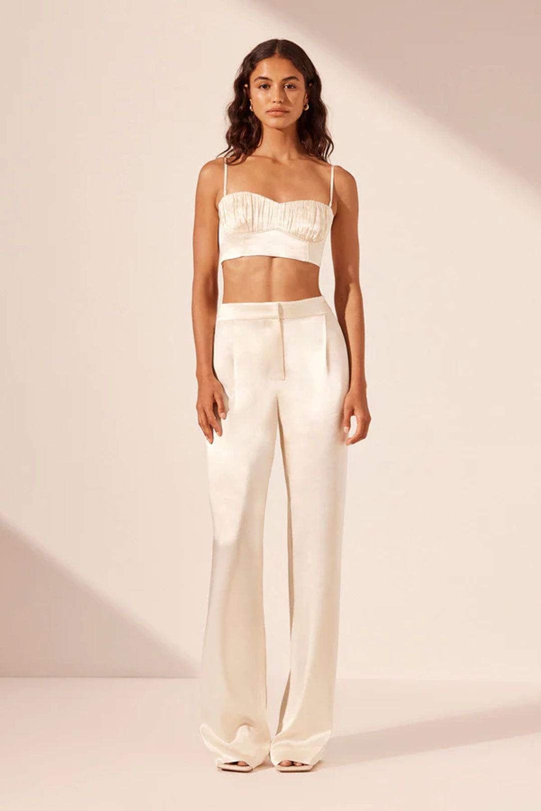 LA LUNE MID RISE STRAIGHT LEG PANT - CREAM #2