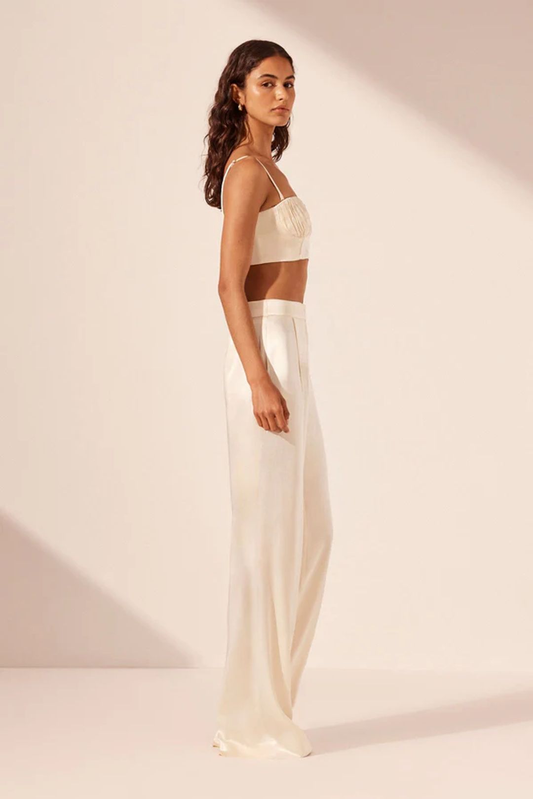 LA LUNE MID RISE STRAIGHT LEG PANT - CREAM #4