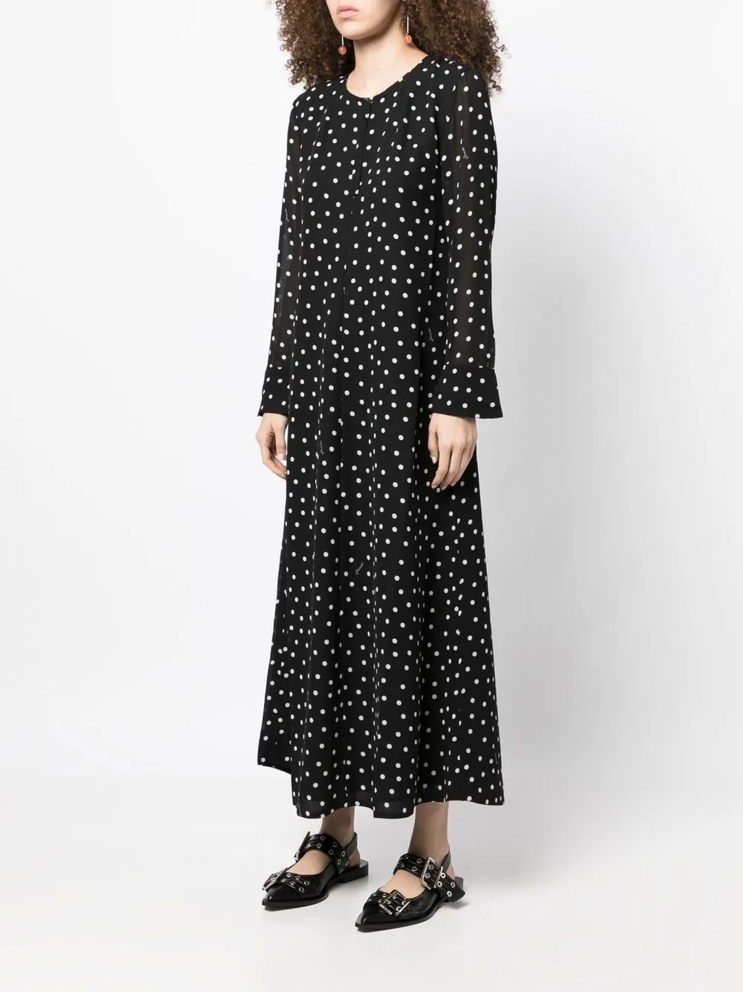 Spot-print crepe midi dress #3
