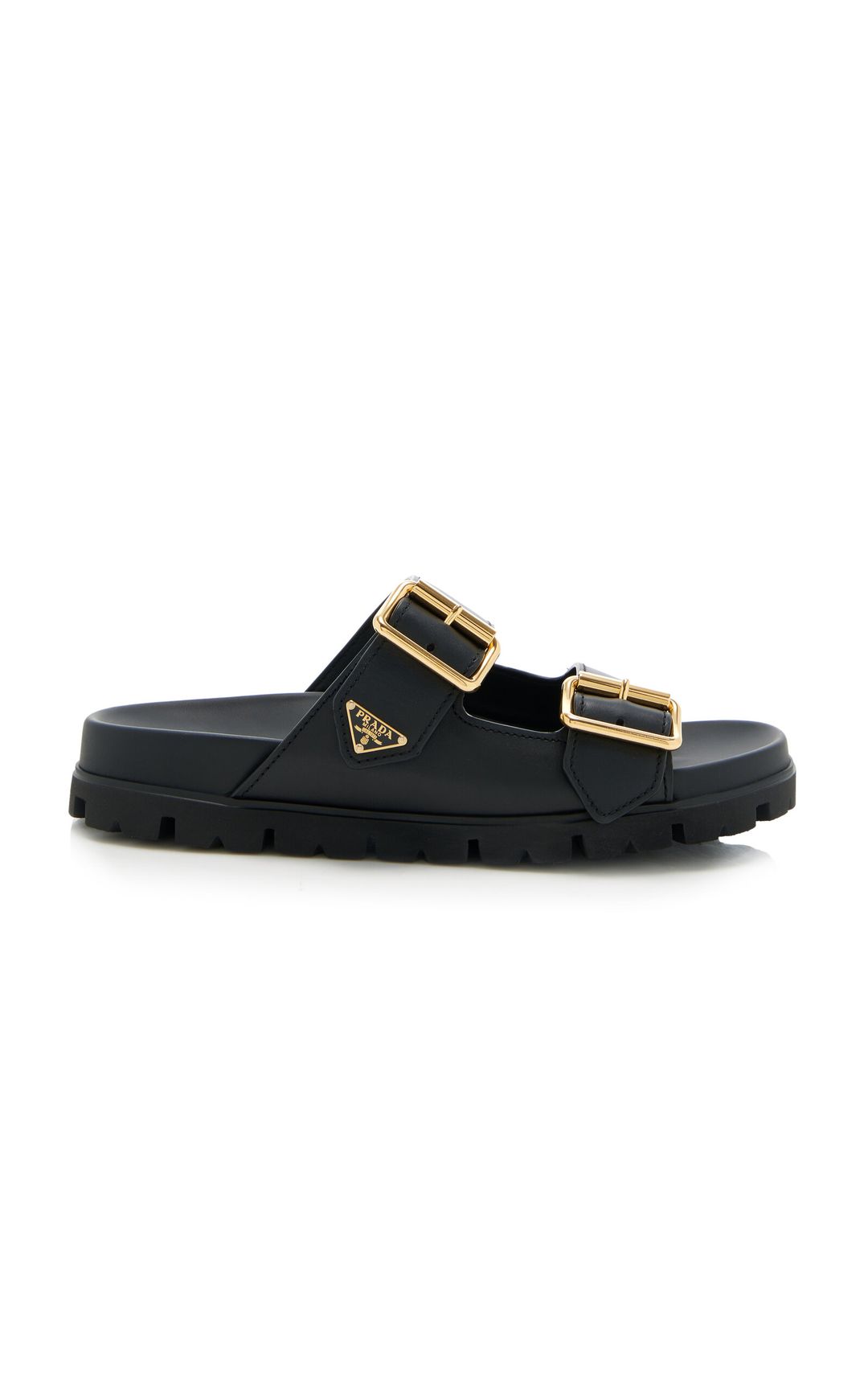 Buckle-detailed leather sandals