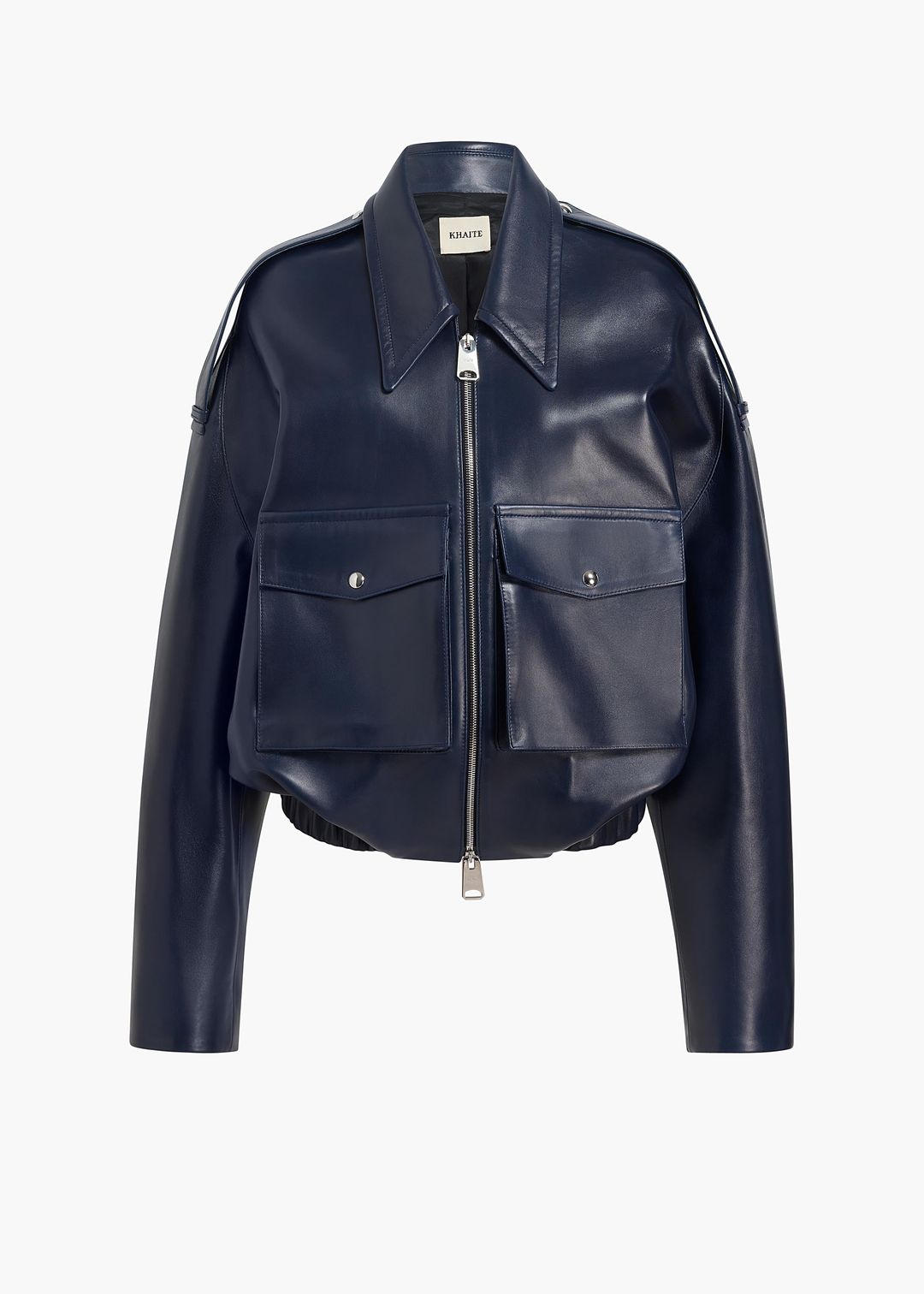 Owey Jacket in Dark Navy Leather