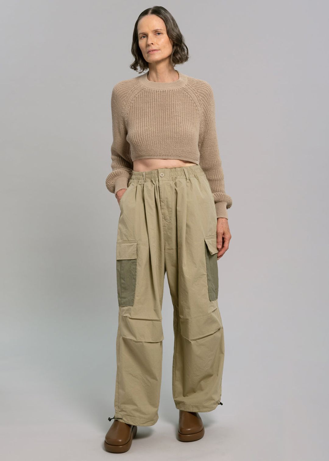 Stu Colorblock Cargo Pants - Beige Combo #2