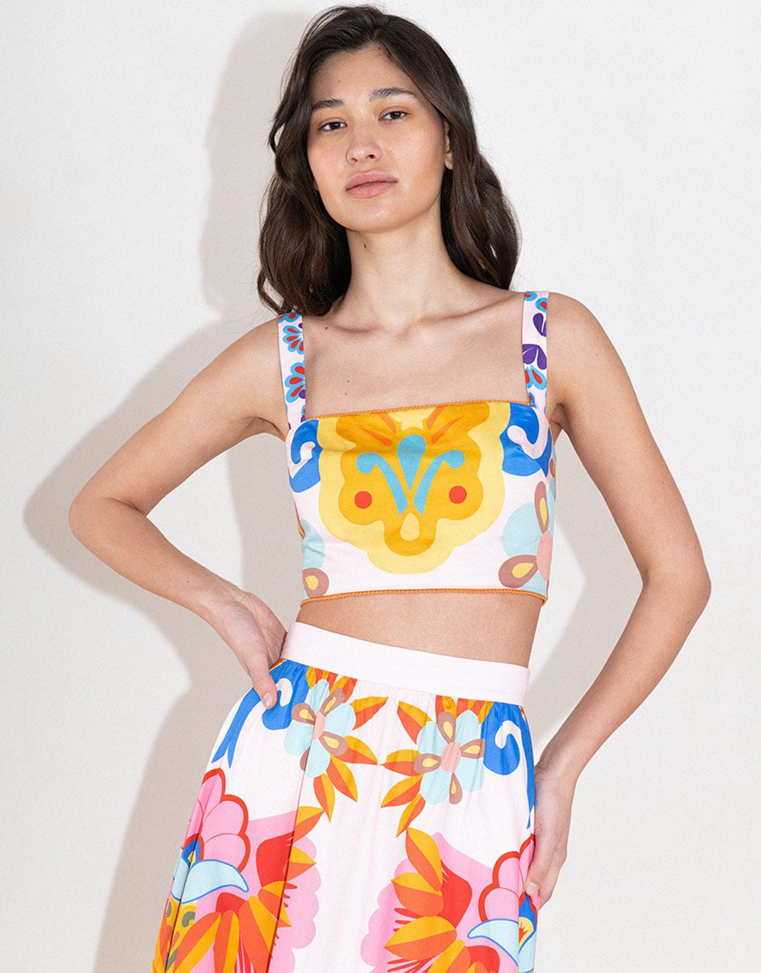 Paulina Cotton Midi Skirt - Soleil #5