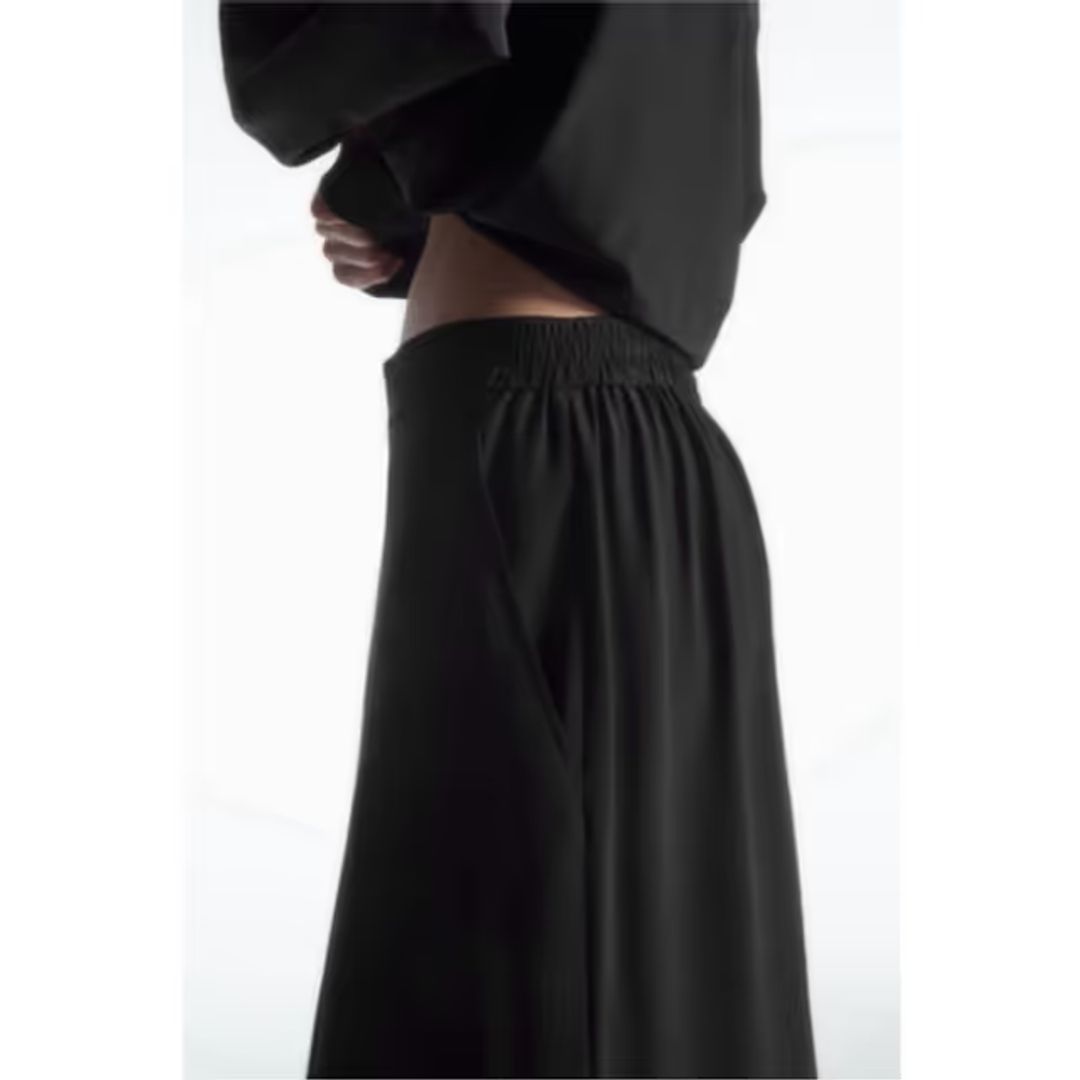 COS Black 100% Silk Wide Leg Trousers #3