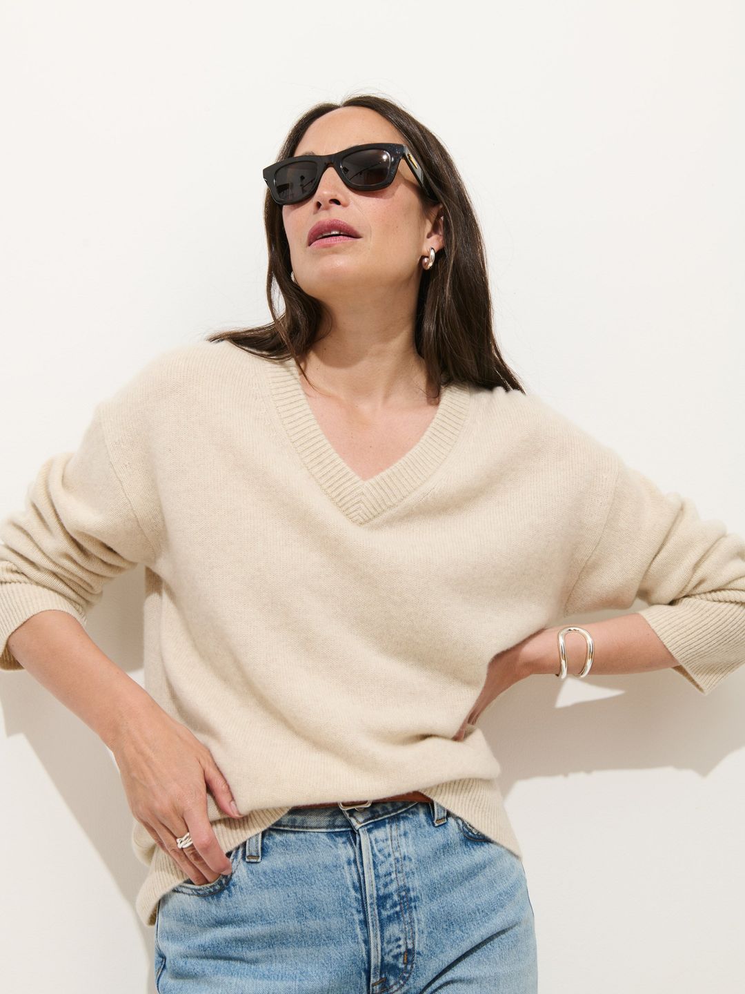 Rowan V-Neck Sweater In Cashmere #5