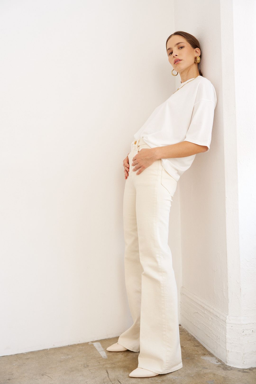 The Crease Jean in Ecru #3