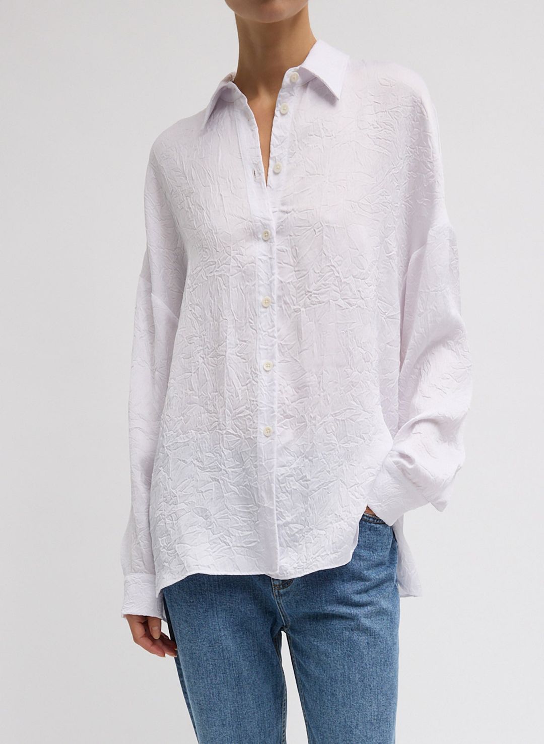 Crinkle Shirting Oversized Shirt
