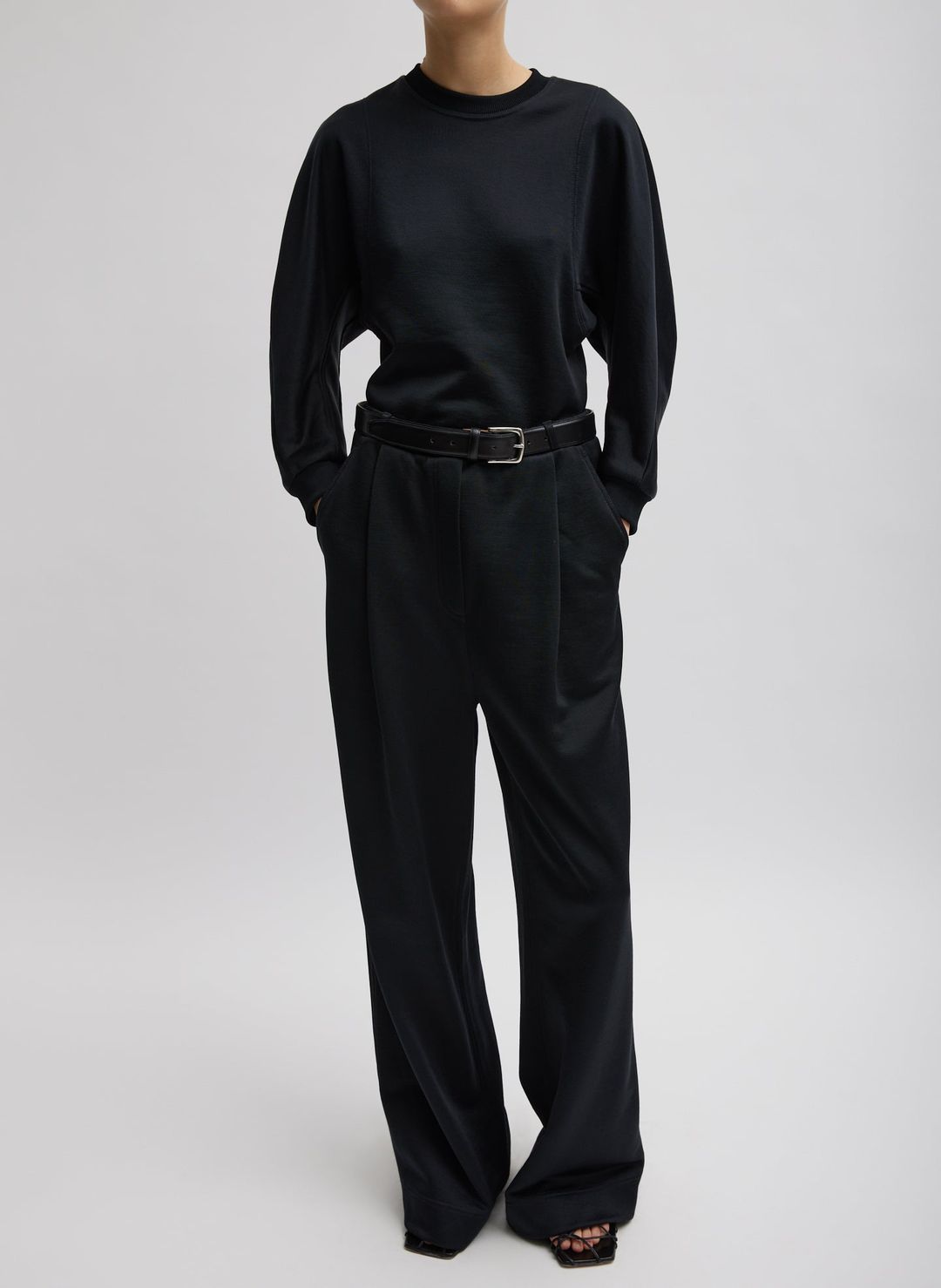 Silk Terry Pleated Pull On Pant