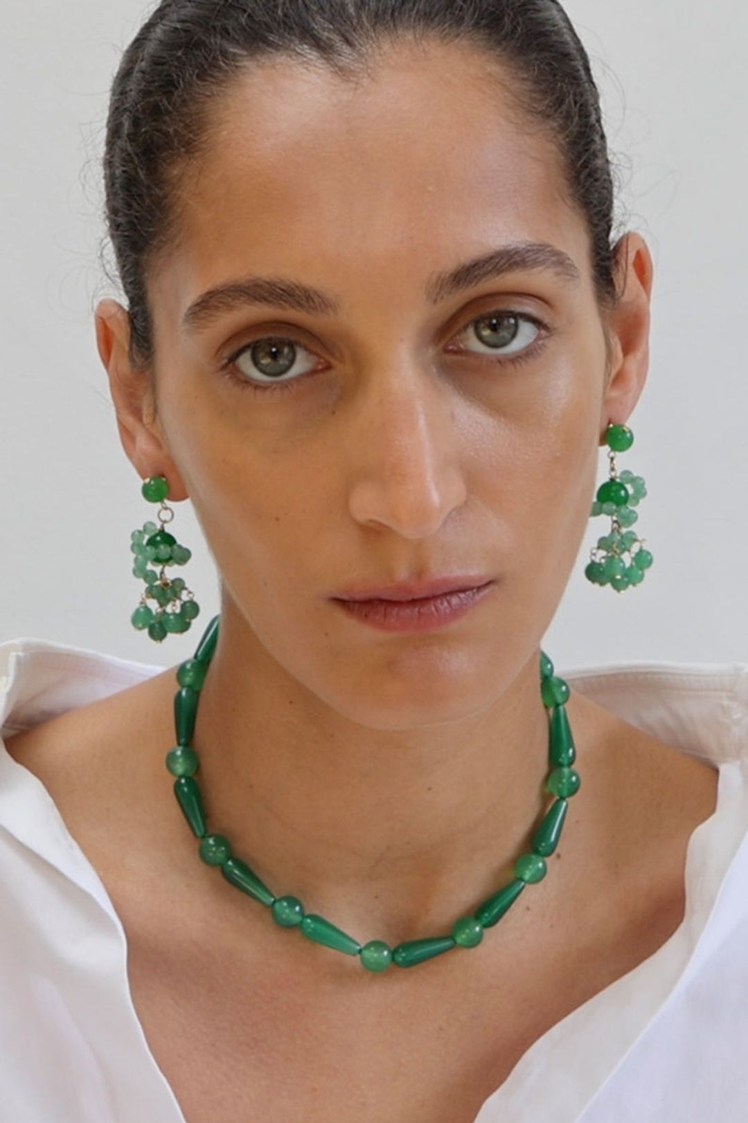 The Aftertaste of a Dream - Green Quartz and Recycled Gold Vermeil Earrings #4