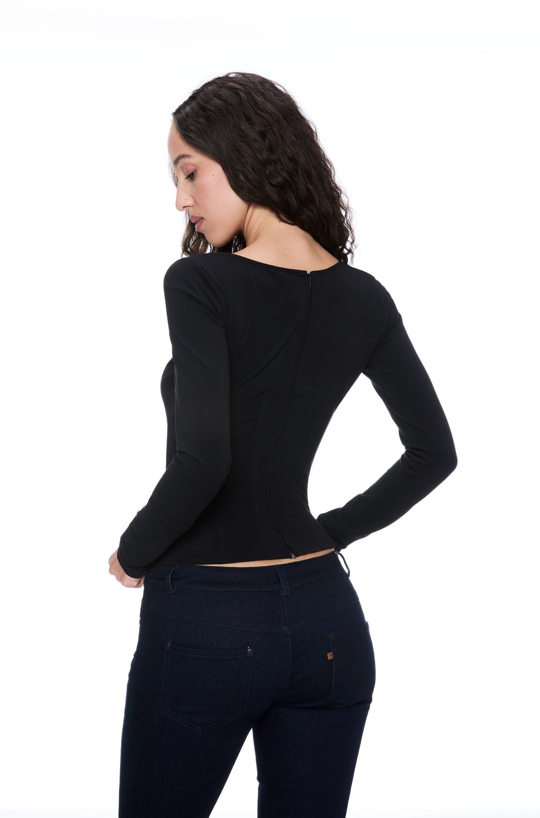DOLCE & GABBANA BLACK LONG SLEEVE TOP