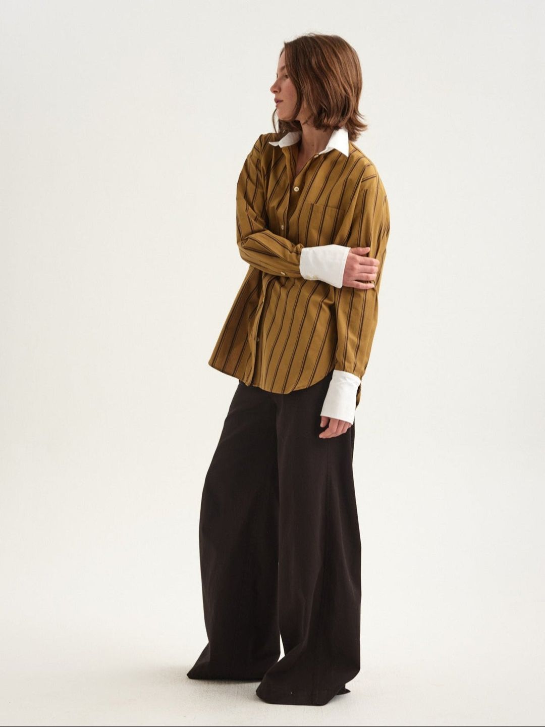 The Crosby Shirt in Goldenrod Stripe #6