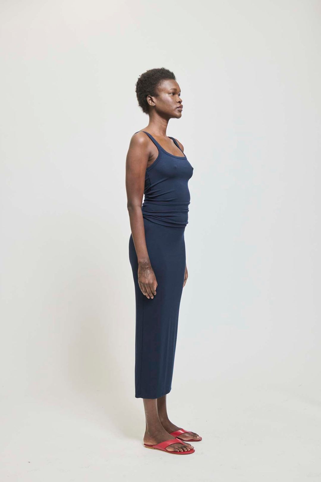 The Rib Pencil Skirt in Navy #4