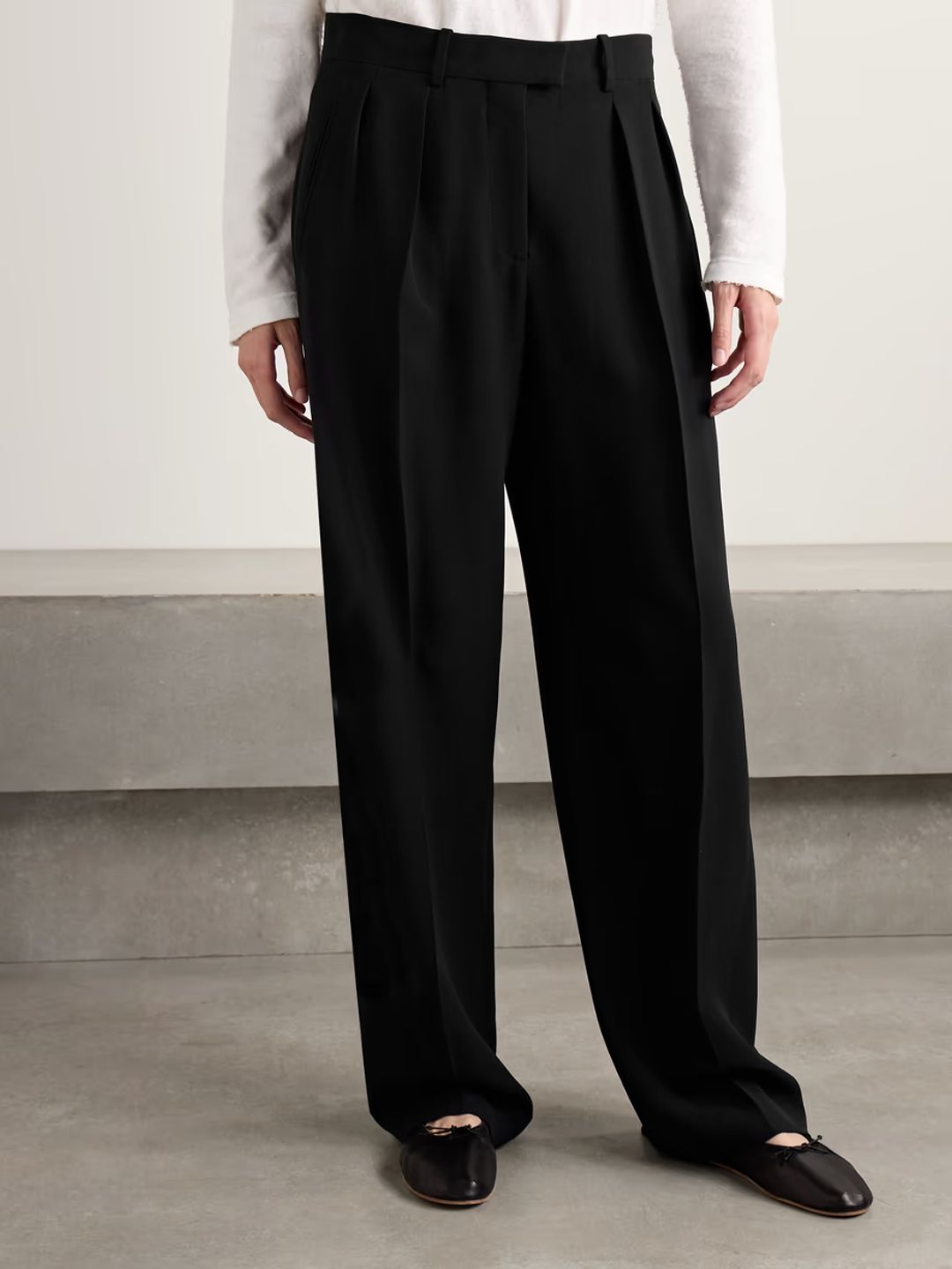 Alfidis pleated cotton-crepe wide-leg pants #3