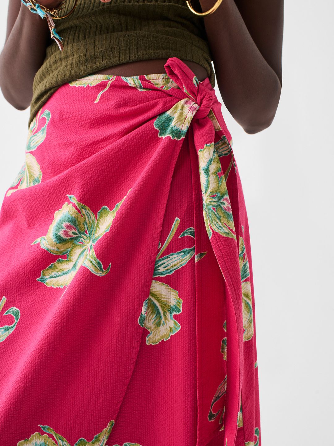 Pacifica Seersucker Wrap Skirt - Orchid Blossom #2