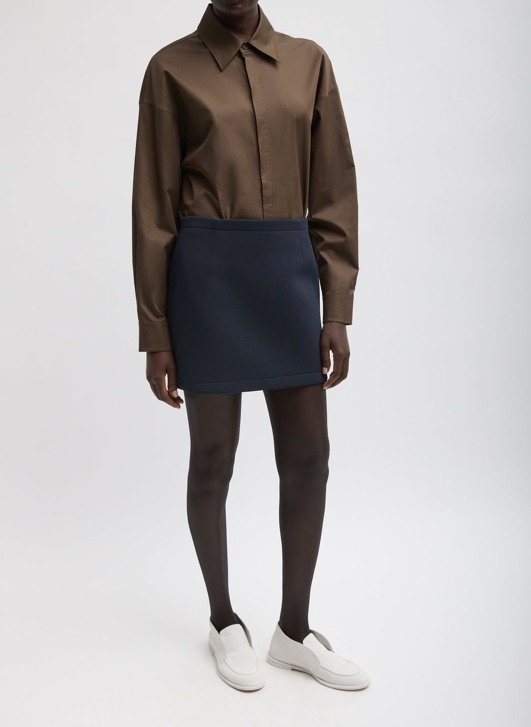 Bonded Twill Mini Skirt