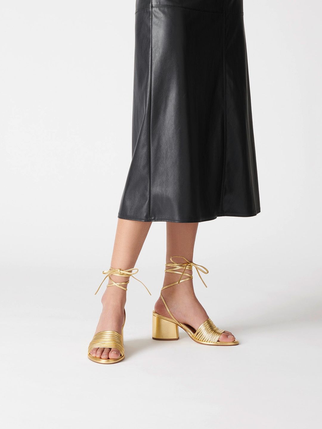 Natania Leather Lace-Up Sandals