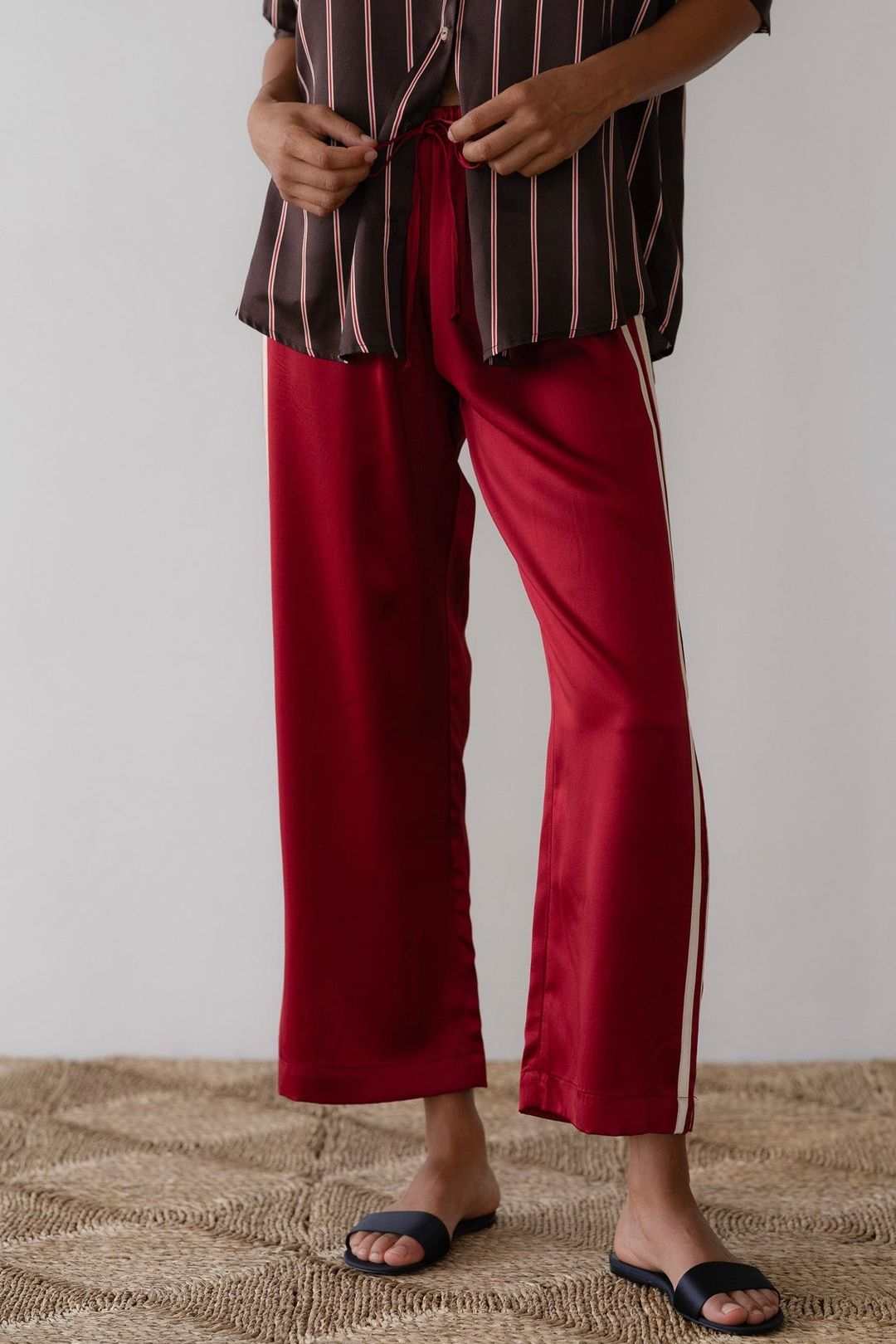The Silk Stripe Crop Pant #3