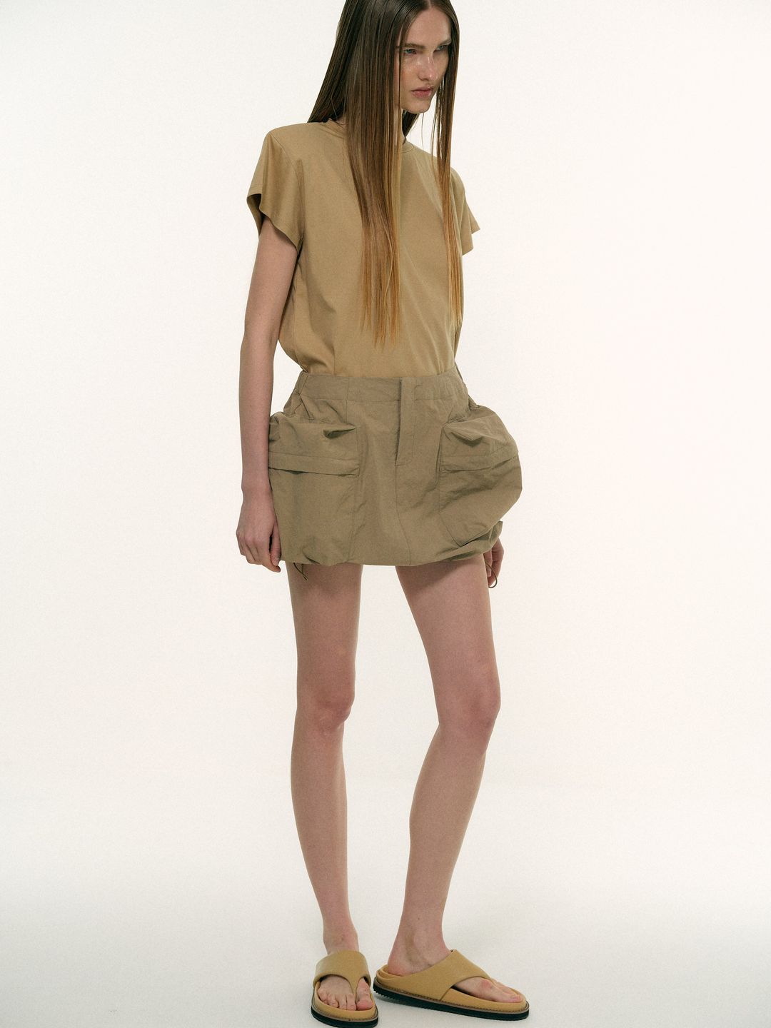 Utility Cargo Skirt, Khaki Grey #4