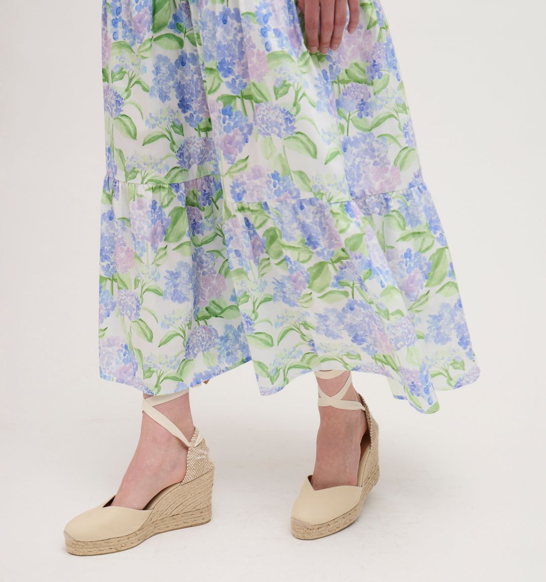 The Florence Nap Skirt - Blue Hydrangea Cotton #4