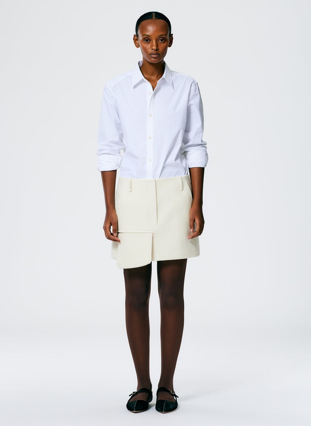 Boiled Wool Mini Skirt