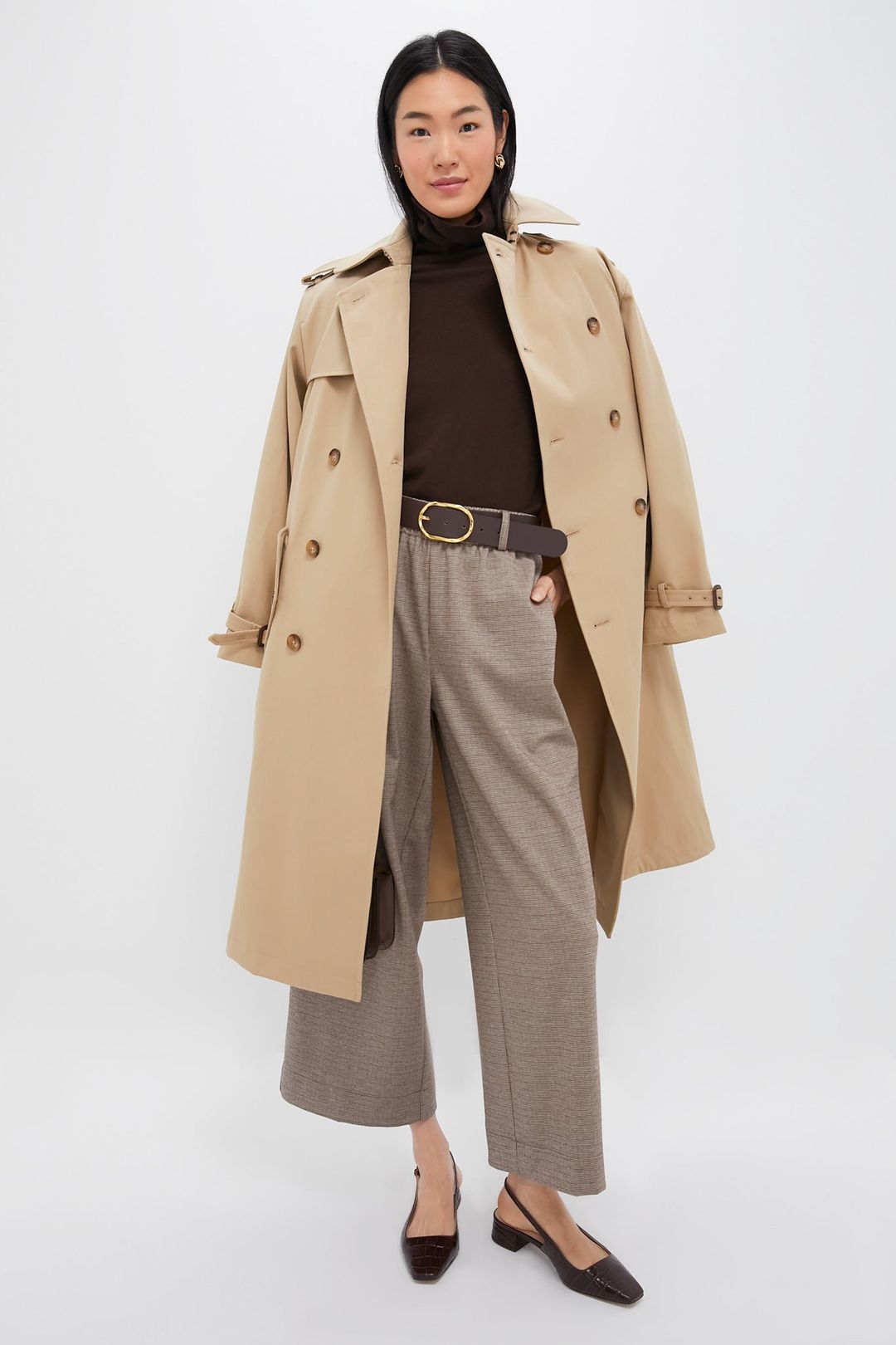 Surrey Tan Cotton Twill Trench Coat