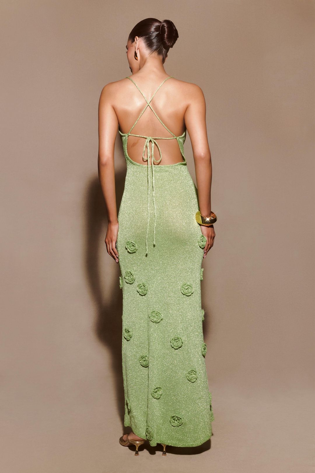Suki Metallic Knit Maxi Dress - Pastel Green #2