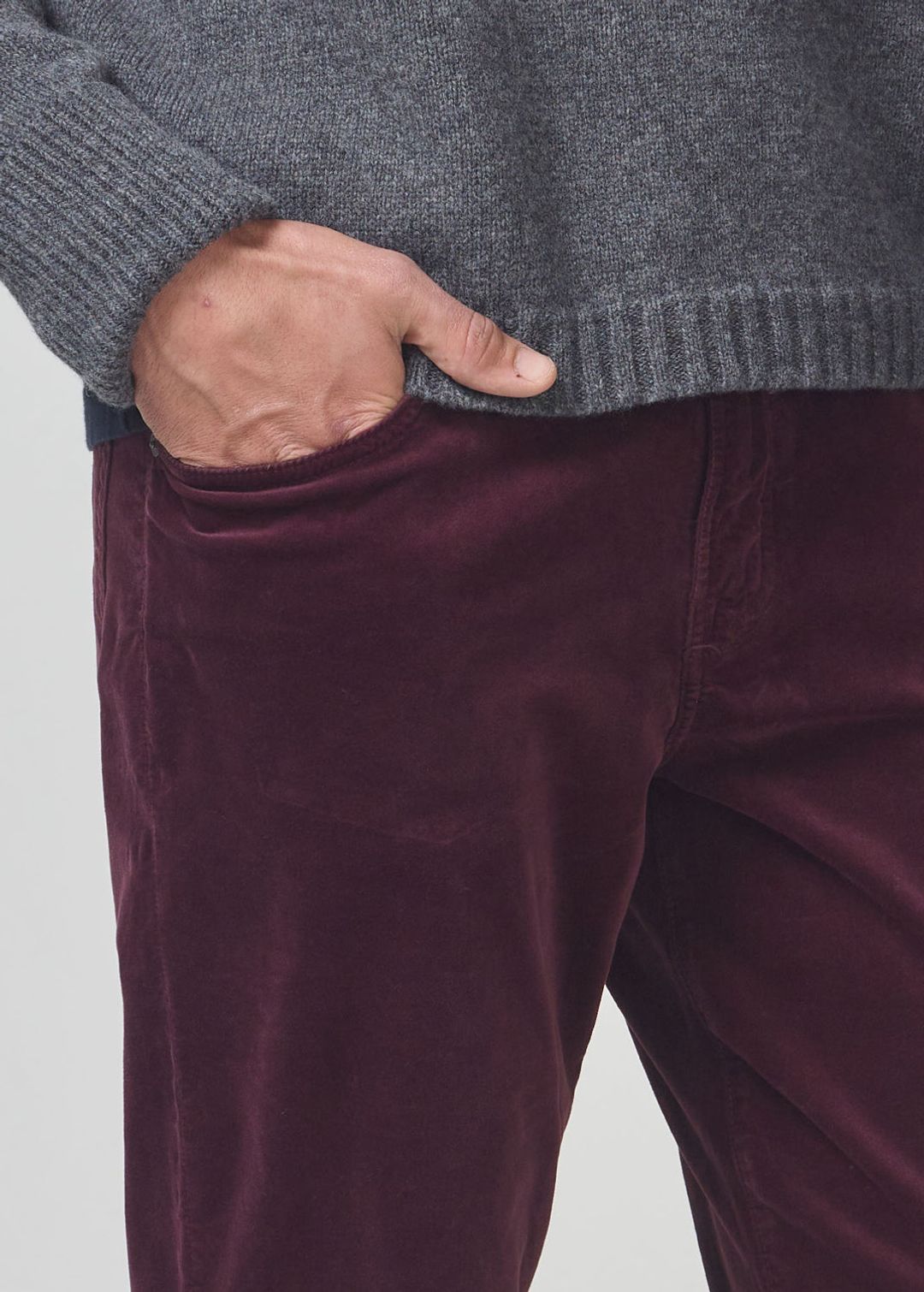 London Tapered Slim Velvet in Barolo #4
