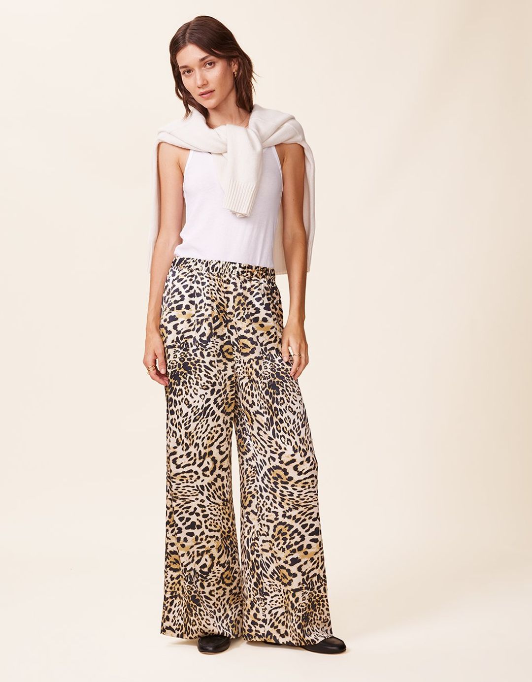 unsubscribed printed silk wide leg pant #5