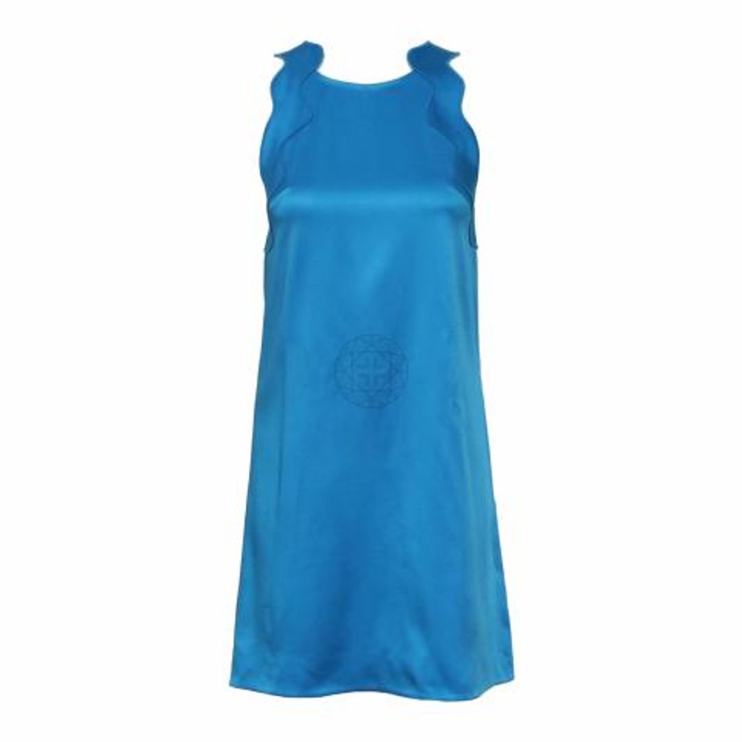 Scallop Trimmed Sleeveless Dress