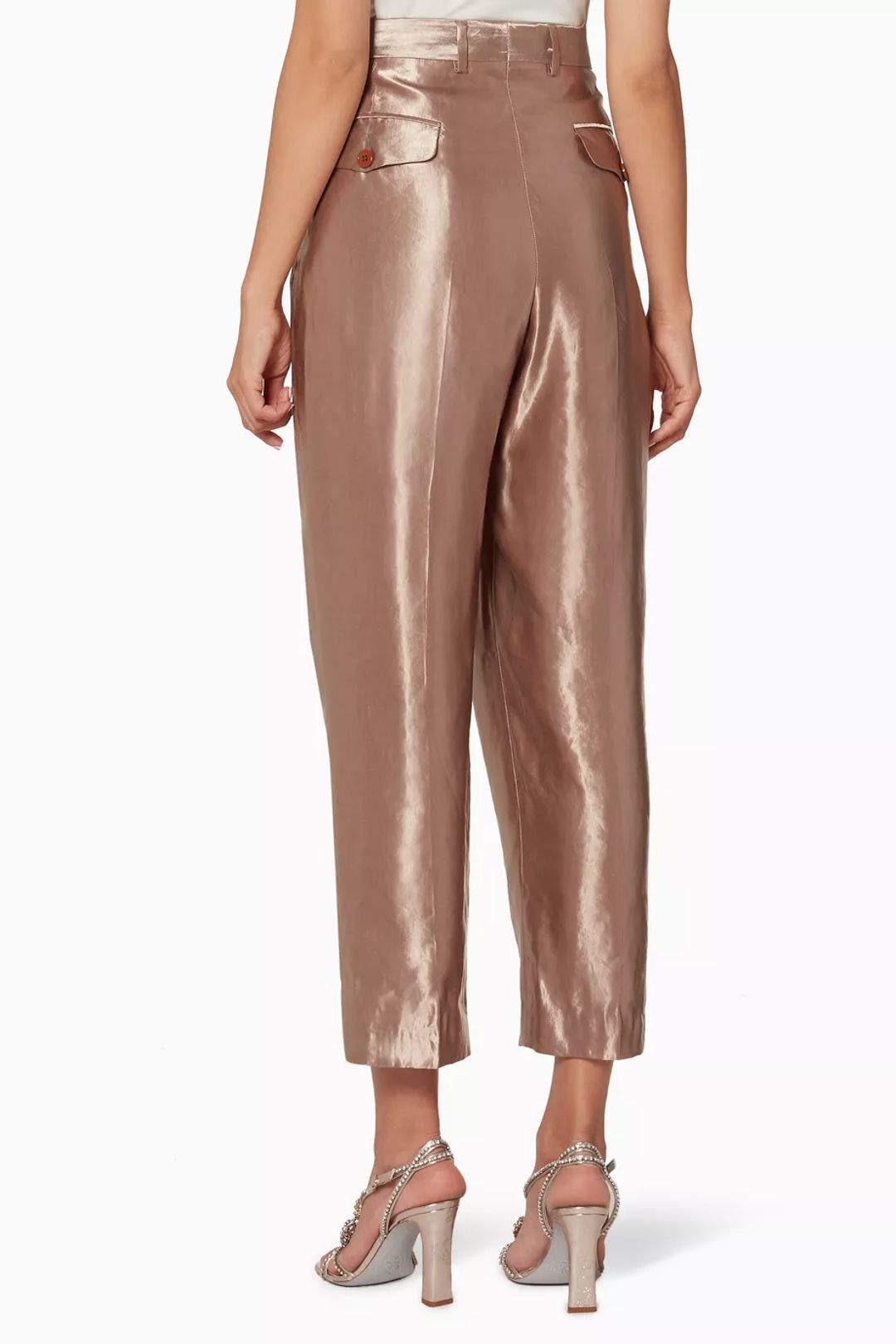 Dries Van Noten Linen Straight Leg Pants #4