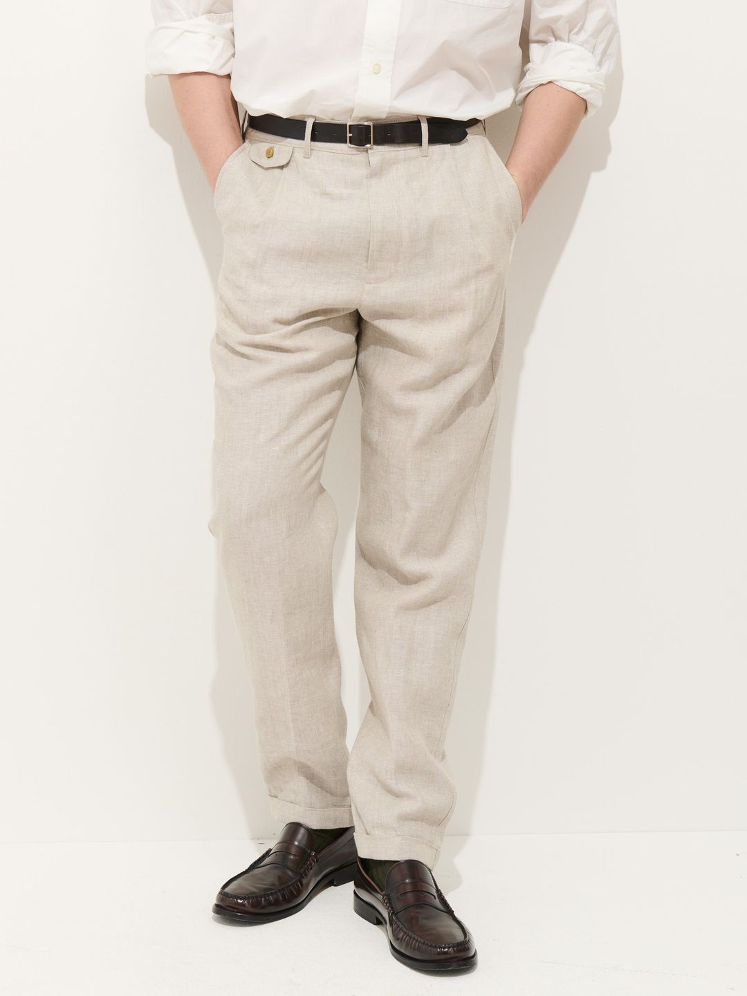 Standard Pleated Pant In Flax Linen #5