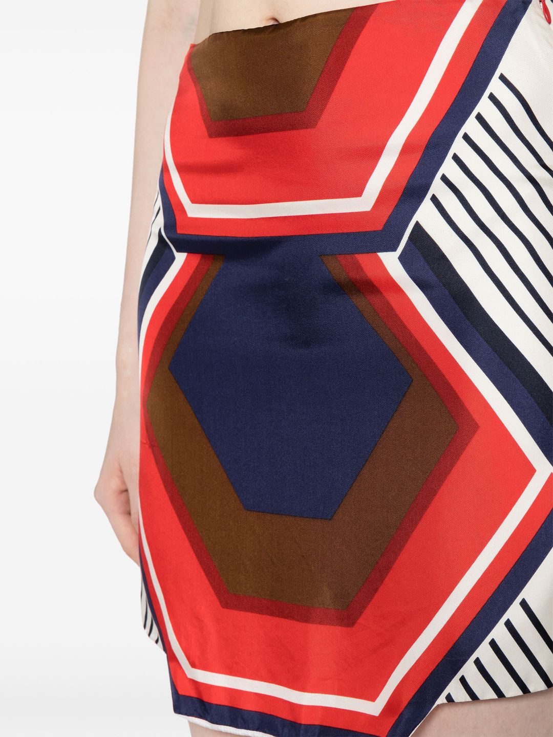 Geometric-Print Asymmetric Miniskirt #5