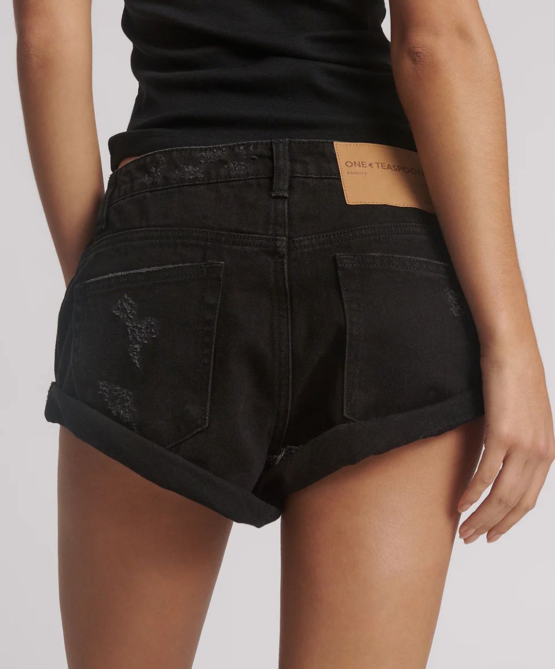 Bandits Low Waist Denim Shorts - Double Black #4