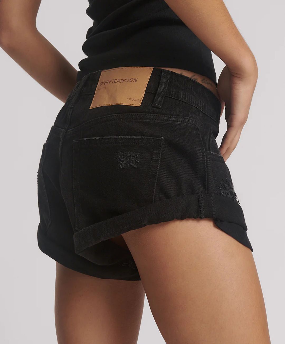 Bandits Low Waist Denim Shorts - Double Black #3