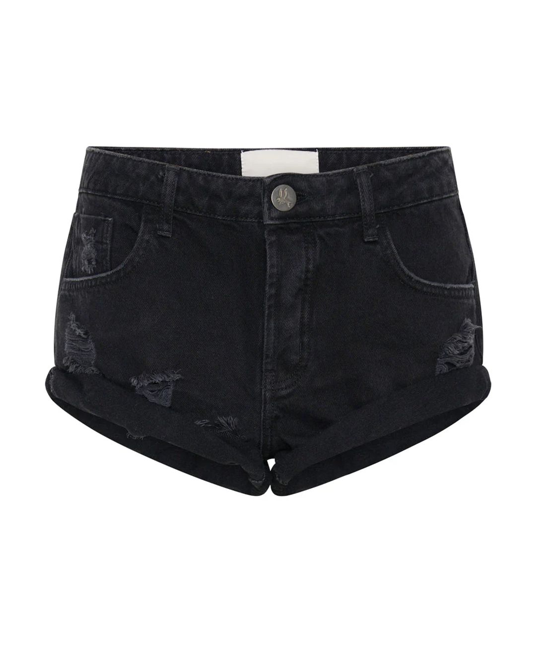 Bandits Low Waist Denim Shorts - Double Black