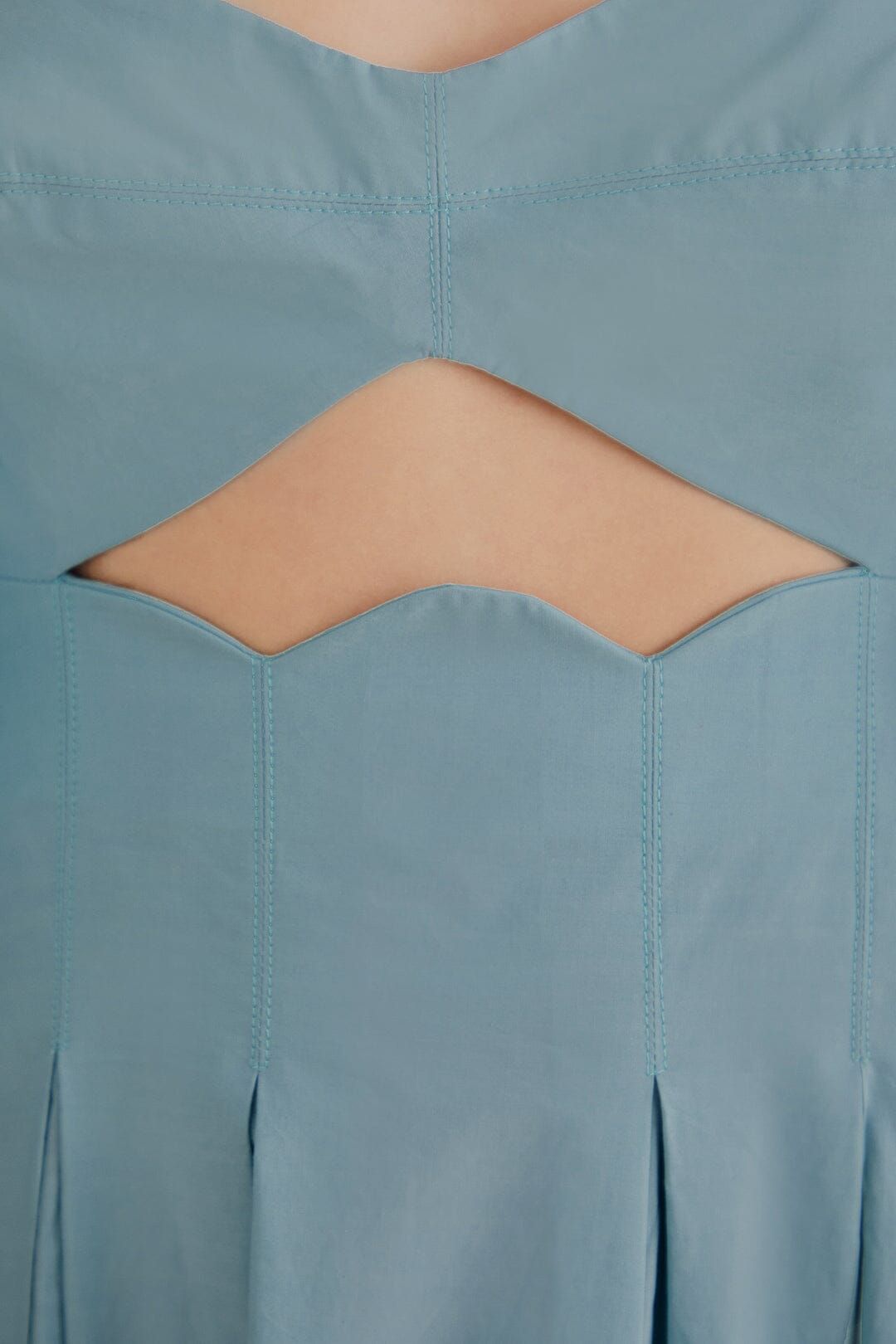 Grey Blue Cut Out Midi Dress #7