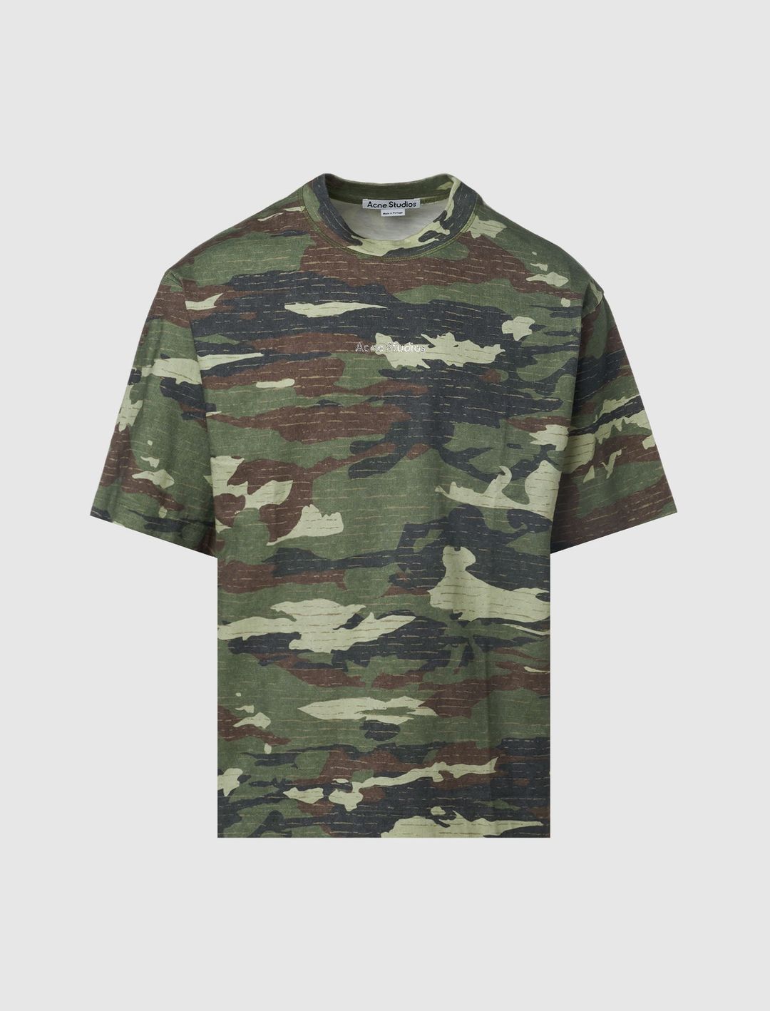 Camouflage Patterned Crewneck T-Shirt
