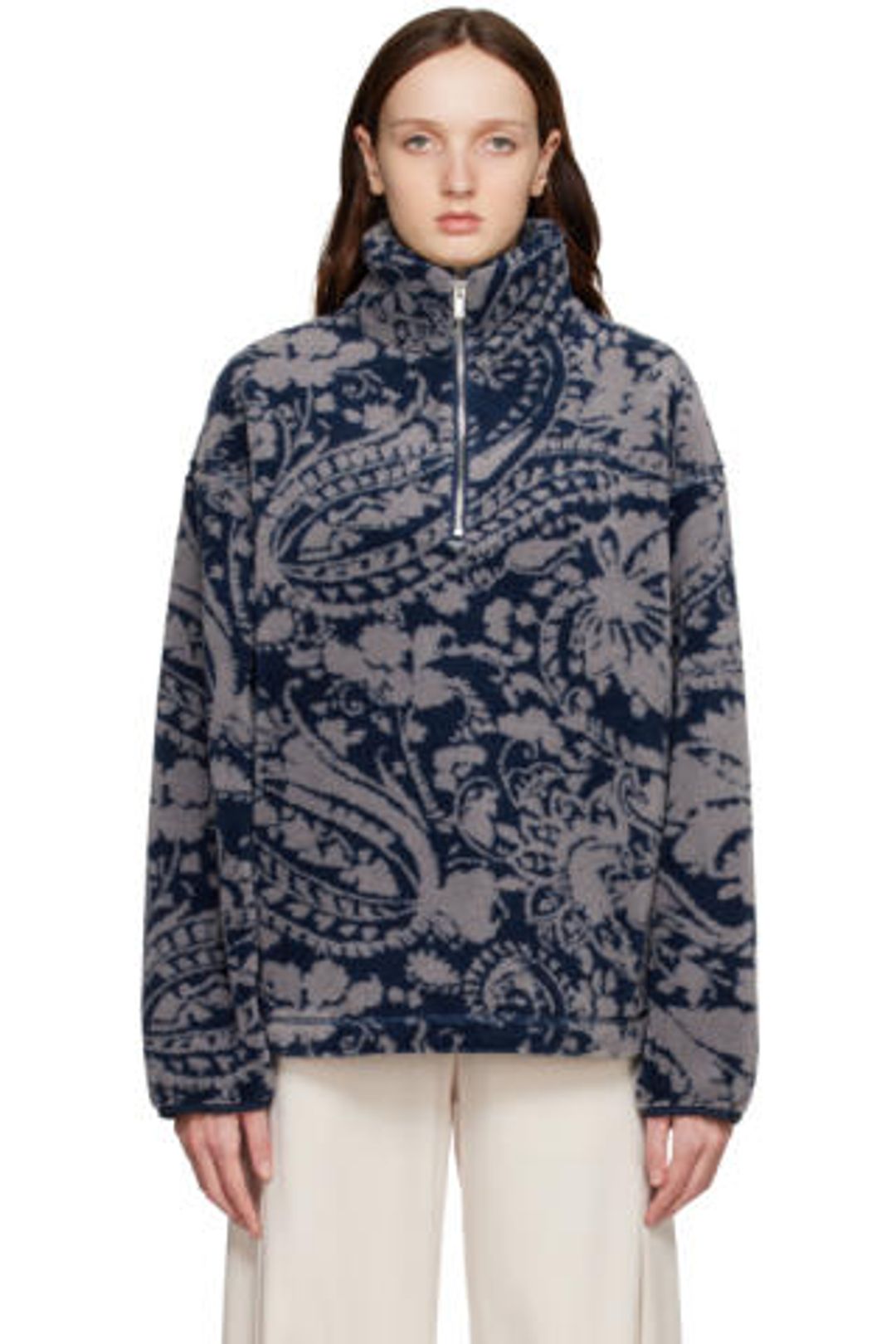 Holzweiler Blue Archie Paisley Sweater